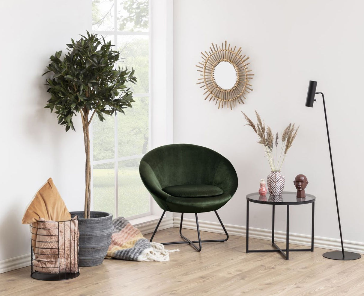 Center Lounge Chair, Forest Green Velvet