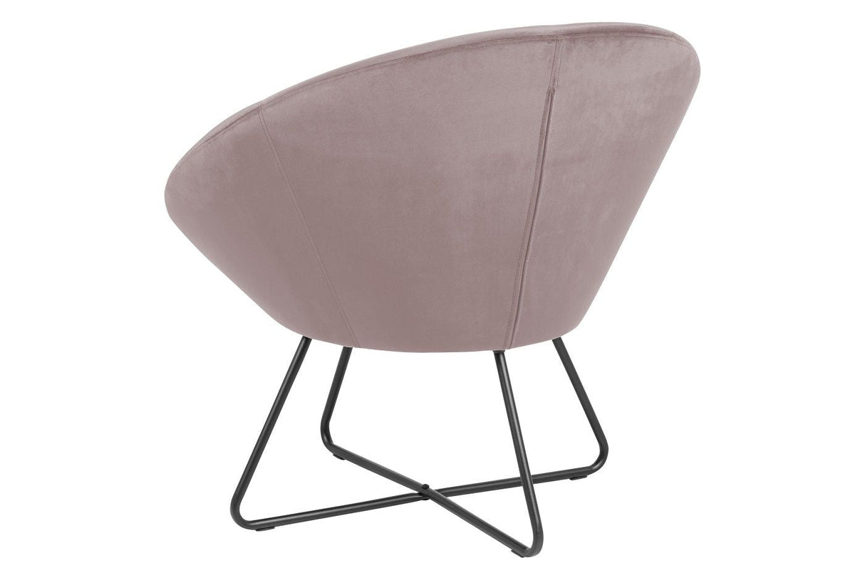 Center Lounge Chair, Dusty Pink Velvet