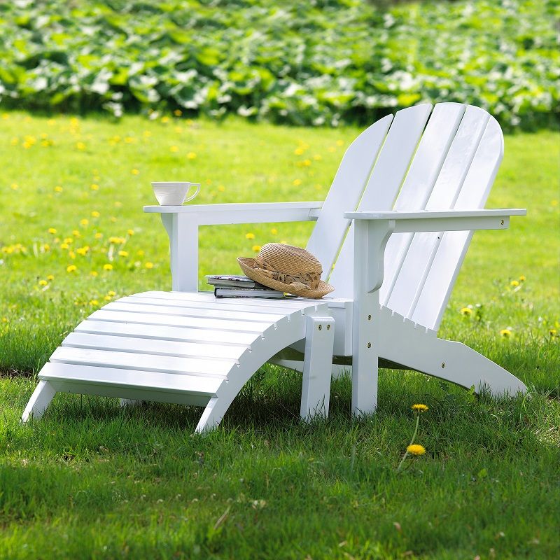 Adirondack Garden Chair, White Painted Mahogany