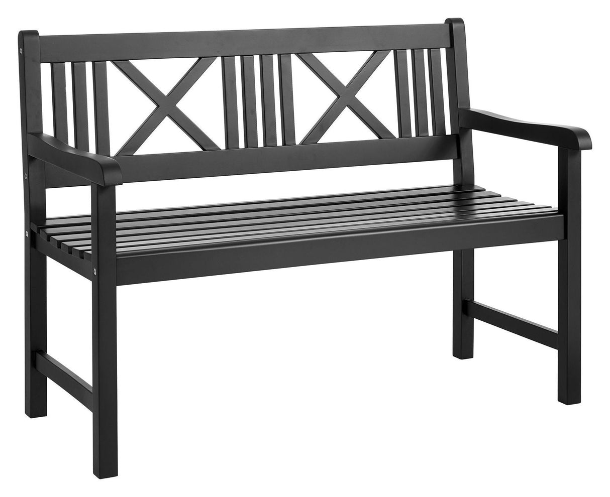 LØKken Garden Bench, Mat Black, B120