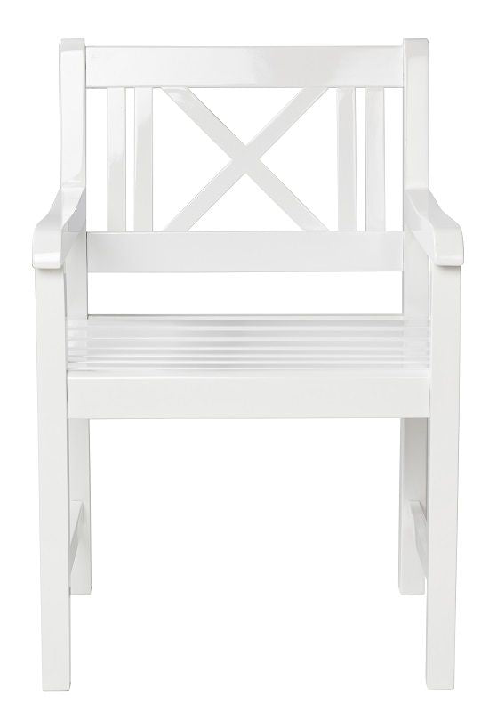 LØKken Garden Chair, White Painted Mahogany