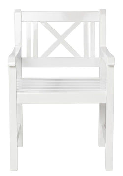 LØKken Garden Chair, White Painted Mahogany