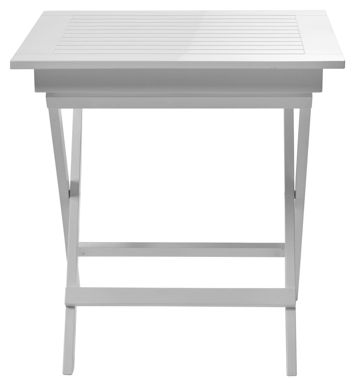 York Garden Table, White Painted Mahogany, 70x70