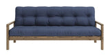 Knottesofa, brun lakkert furu, marine