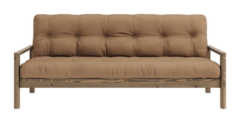 Knottesofa, brun lakkert furu, mocca