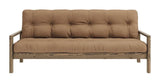 Knottesofa, brun lakkert furu, mocca