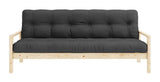 Knottesofa, lakkert furu, mørk grå