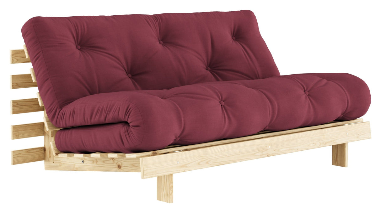 Røtter 160 sofa seng, furu/Bordeaux,