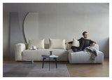 Kornum sofa med Chaise Longue Right, Offwhite Bouclé