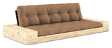 Base sofa seng med sidekasser, mocca/svart