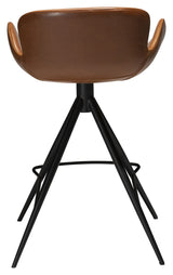 Gaia Counter Stool SH: 65cm, Vintage Light Brown Leatherette med svarte ben