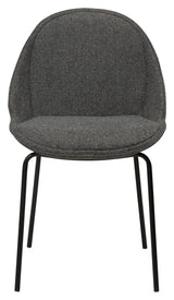 Arch Dining Chair, Pebble Grey Bouclé Fabric