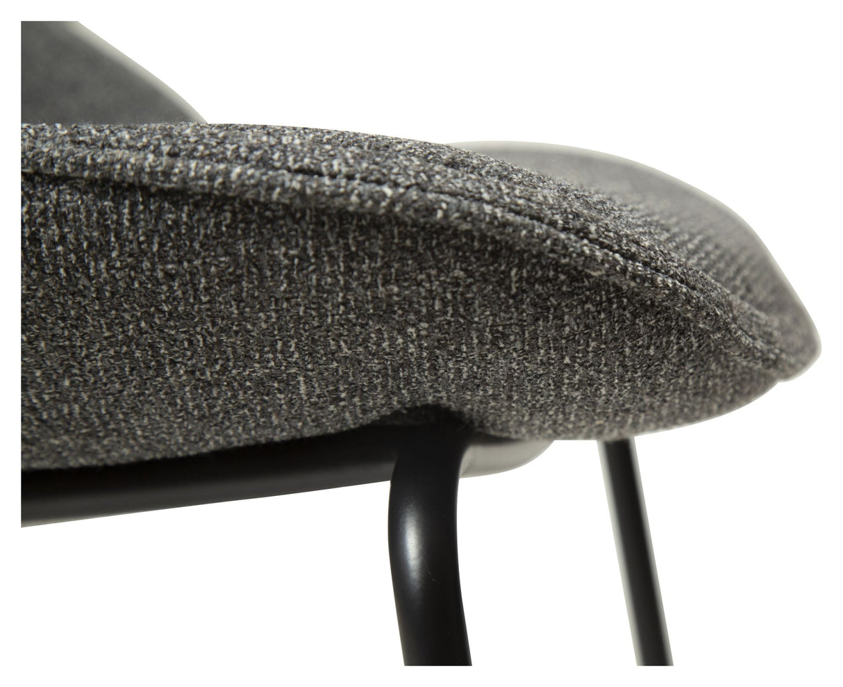 Arch Dining Chair, Pebble Grey Bouclé Fabric