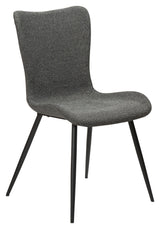 Medusa Dining Chair, Pebble Grey Bouclé Stoff