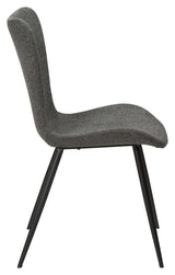 Medusa Dining Chair, Pebble Grey Bouclé Stoff