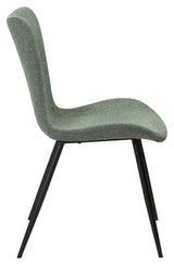 Medusa Dining Chair, Pebble Green Bouclé Stoff