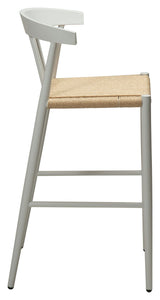 Sava Bar Stool SH: 66,50 cm, beige papirtau/hvit ramme