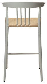 Sava Bar Stool SH: 66,50 cm, beige papirtau/hvit ramme