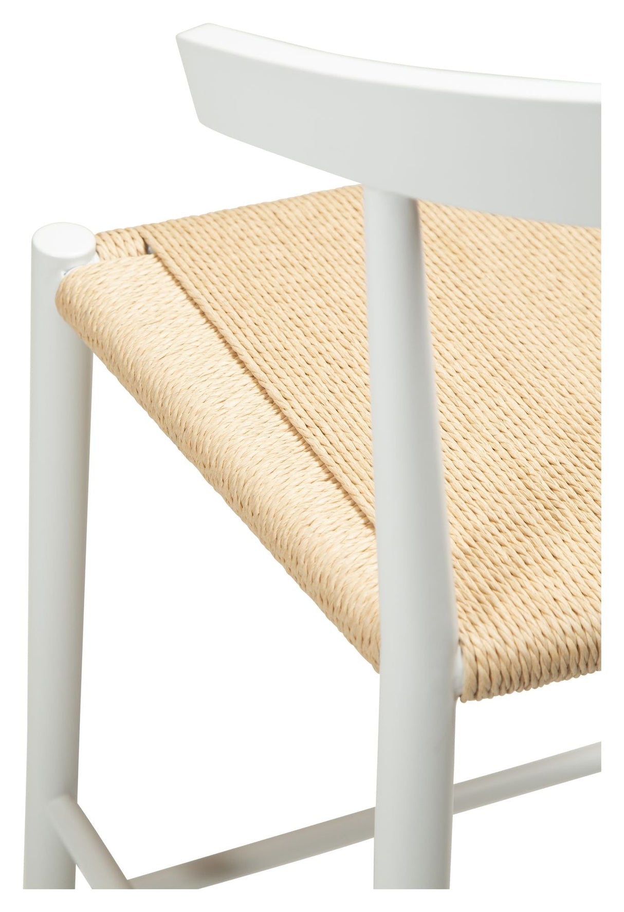 Sava Bar Stool SH: 66,50 cm, beige papirtau/hvit ramme