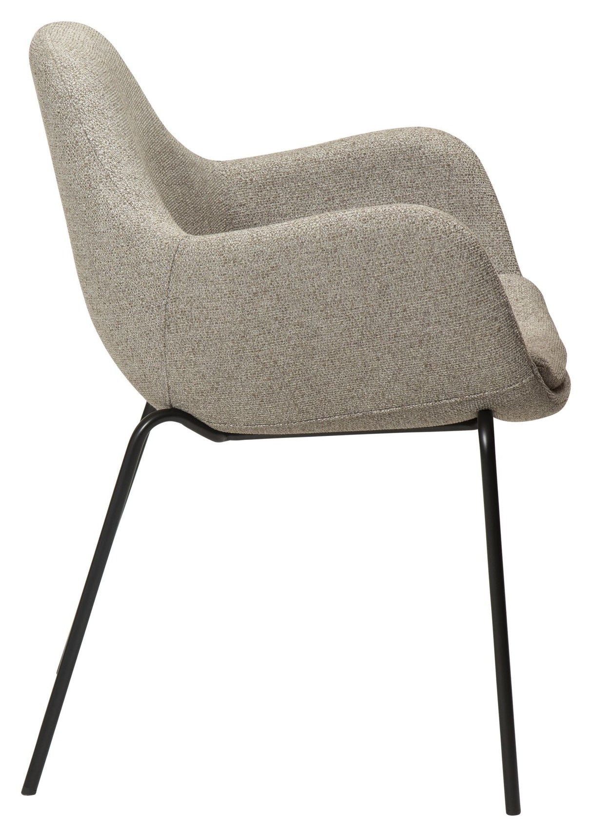 Zimmer Dining Chair with Arm, Pebble Earth Bouclé Stoff