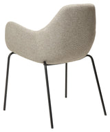 Zimmer Dining Chair with Arm, Pebble Earth Bouclé Stoff