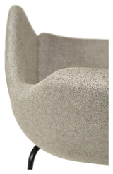 Zimmer Dining Chair with Arm, Pebble Earth Bouclé Stoff