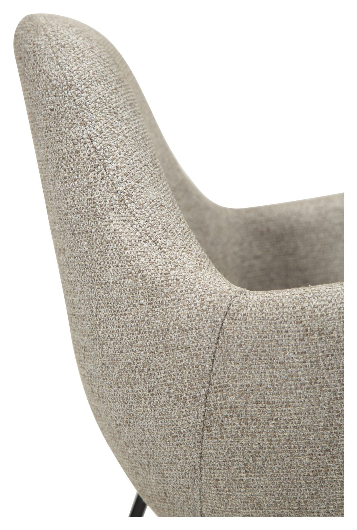 Zimmer Dining Chair with Arm, Pebble Earth Bouclé Stoff