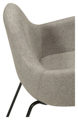 Zimmer Dining Chair with Arm, Pebble Earth Bouclé Stoff