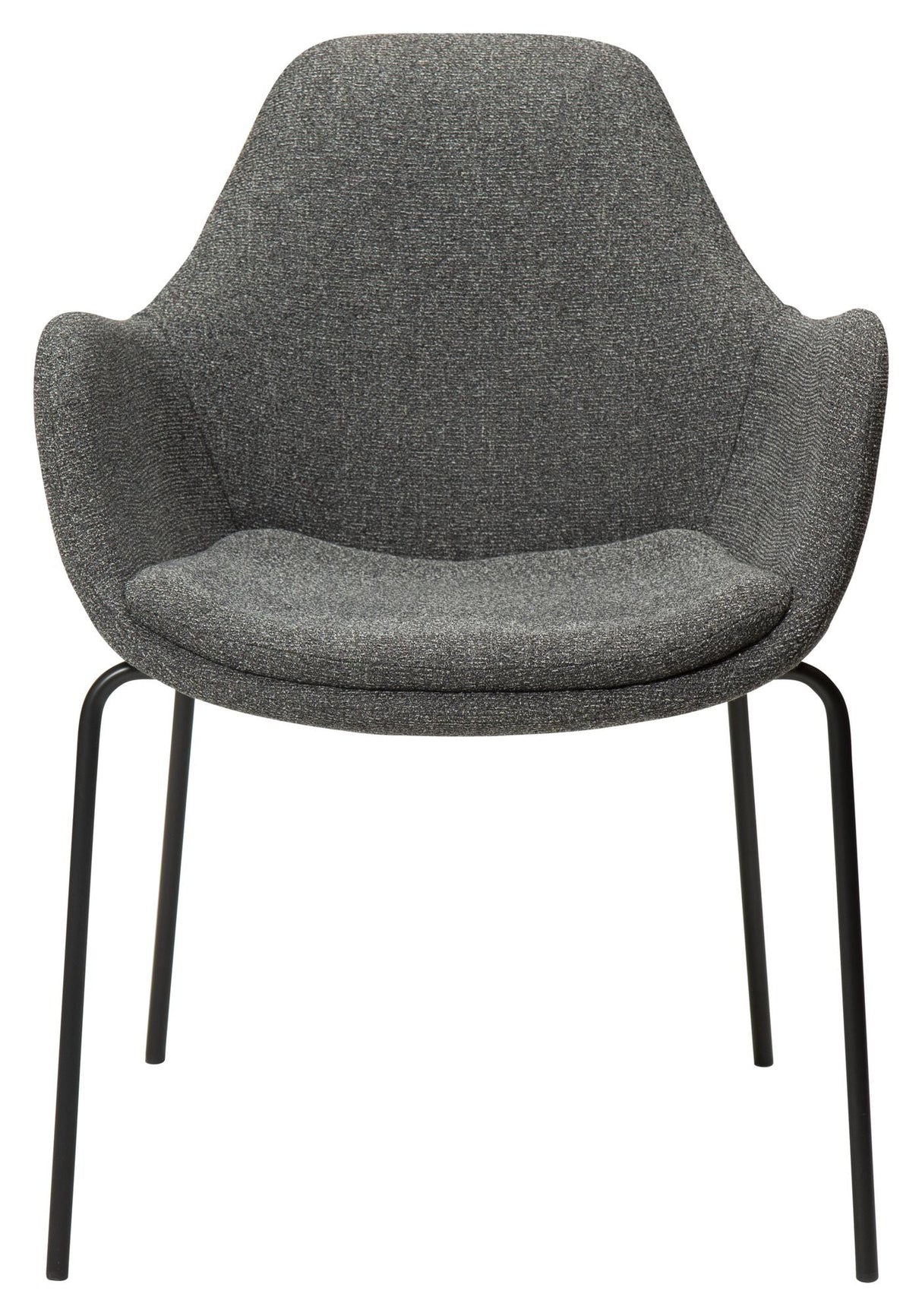 Zimmer Dining Chair with Arm, Pebble Grey Bouclé Stoff