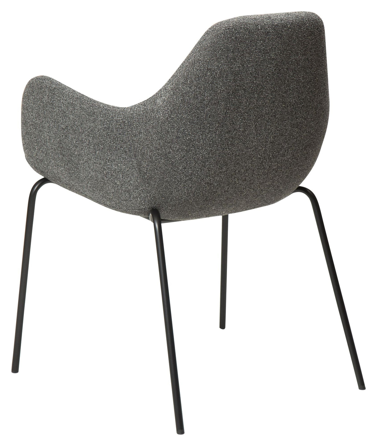 Zimmer Dining Chair with Arm, Pebble Grey Bouclé Stoff