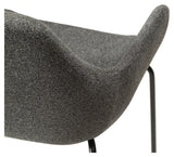 Zimmer Dining Chair with Arm, Pebble Grey Bouclé Stoff