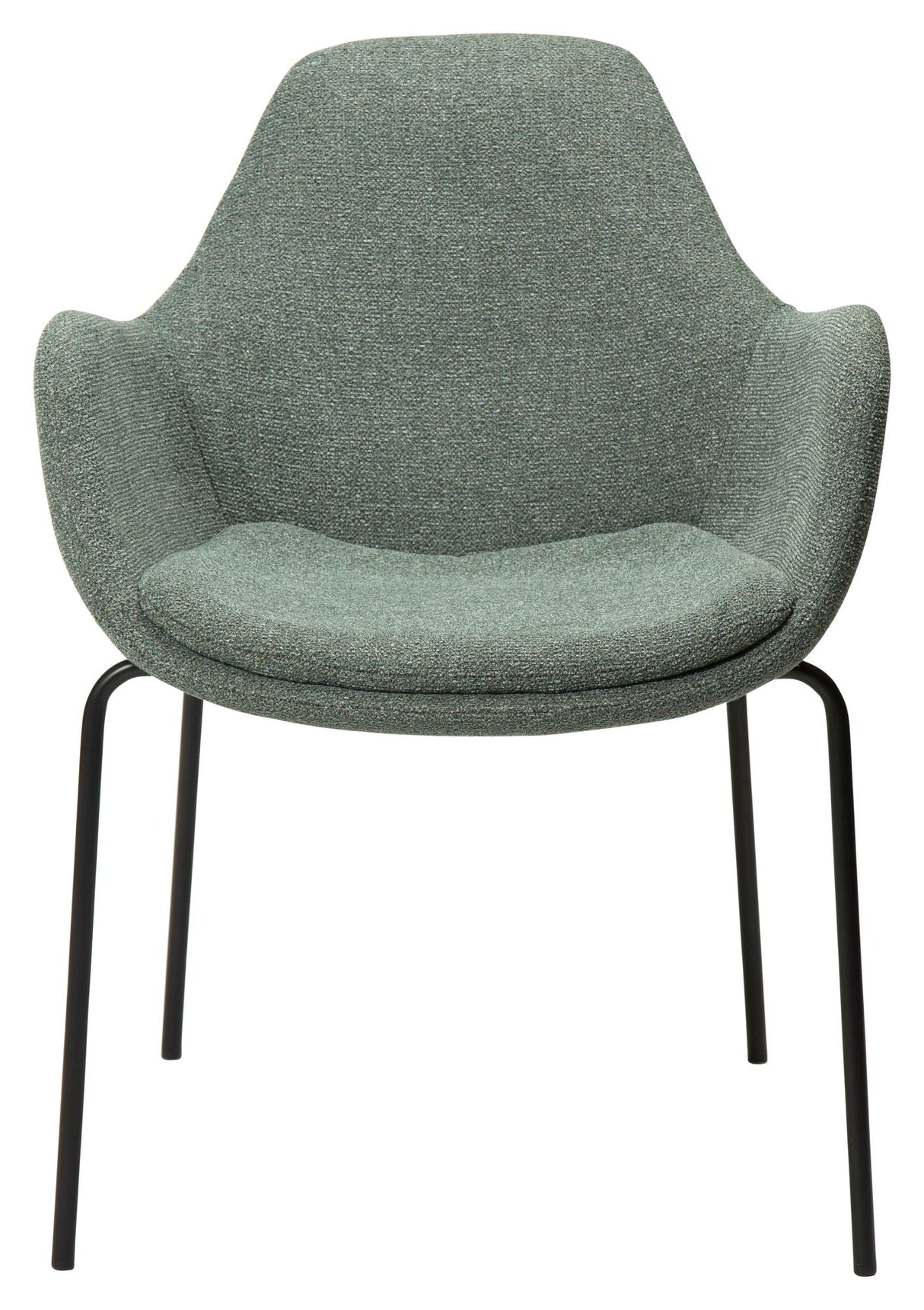 Zimmer Dining Chair with Arm, Pebble Green Bouclé Stoff