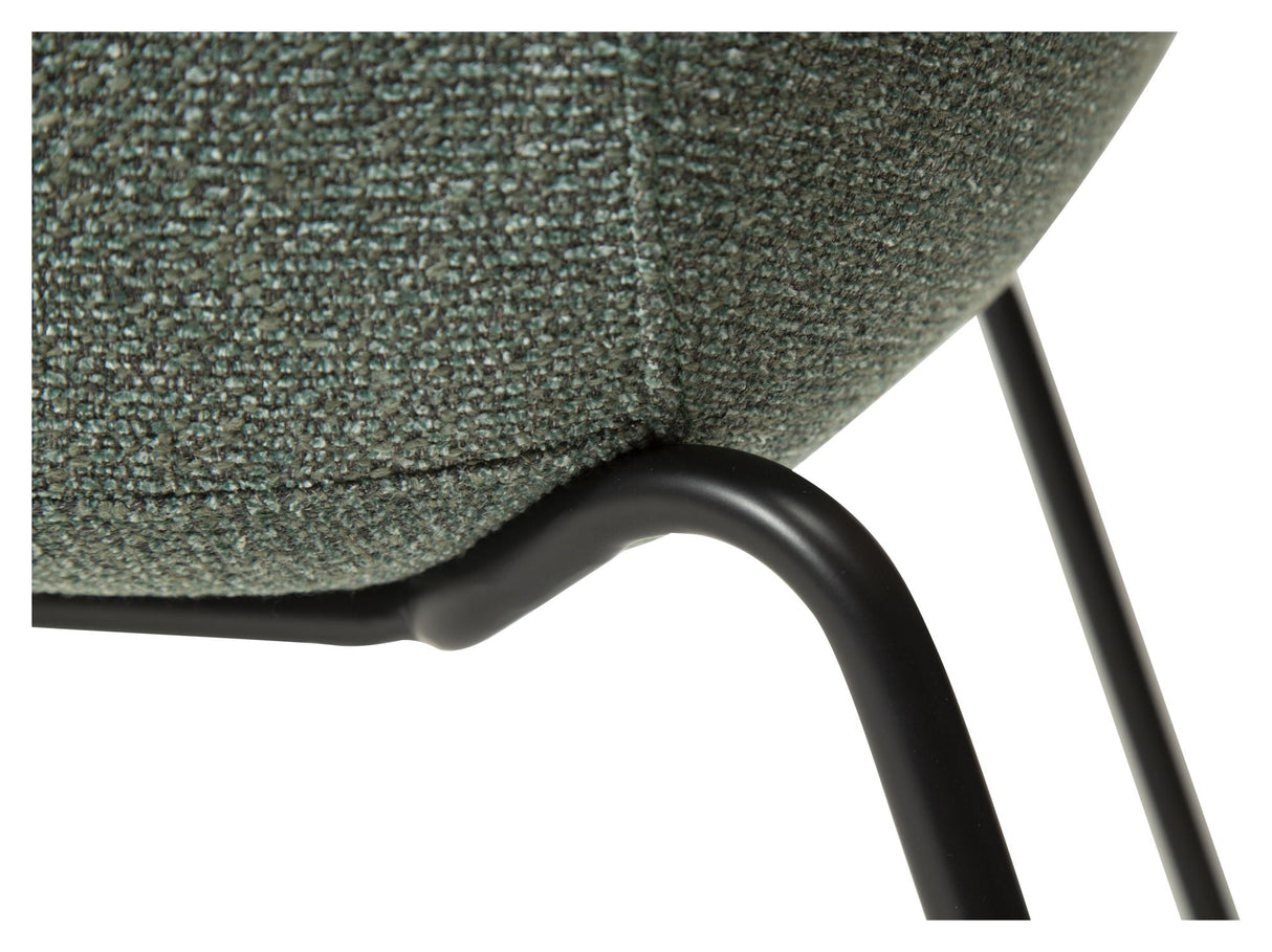 Zimmer Dining Chair with Arm, Pebble Green Bouclé Stoff