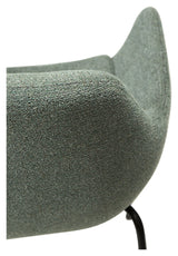 Zimmer Dining Chair with Arm, Pebble Green Bouclé Stoff