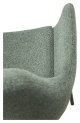 Zimmer Dining Chair with Arm, Pebble Green Bouclé Stoff