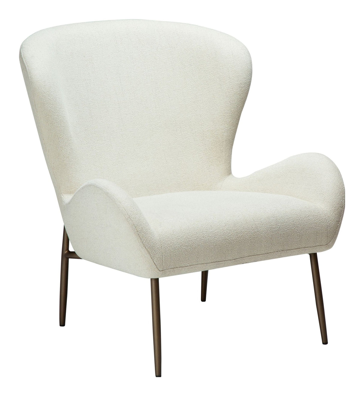 GLAM Lounge Chair, hvit/beige stoff 