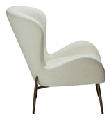 GLAM Lounge Chair, hvit/beige stoff 