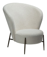 ORBIT Lounge Chair, hvit/beige stoff 