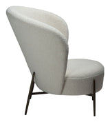 ORBIT Lounge Chair, hvit/beige stoff 