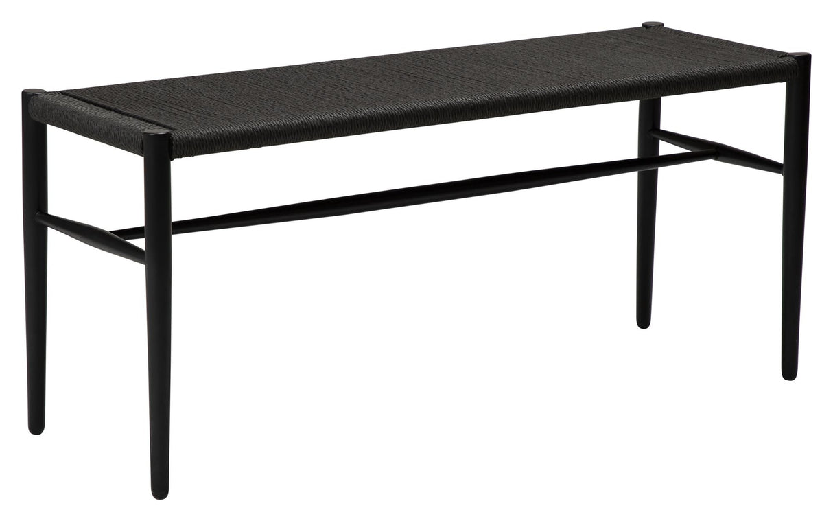 Sava Bench, Black Metal, Paper Garn