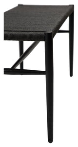 Sava Bench, Black Metal, Paper Garn