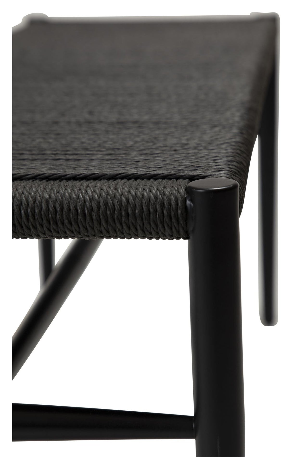 Sava Bench, Black Metal, Paper Garn