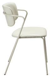 Zed Dining Chair, White/Beige