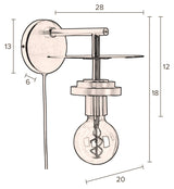 Dutchbone Aden Wall Lamp, messing