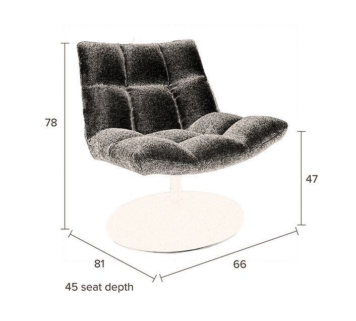 Dutchbone Bar Lounge Chair, Dark Grey