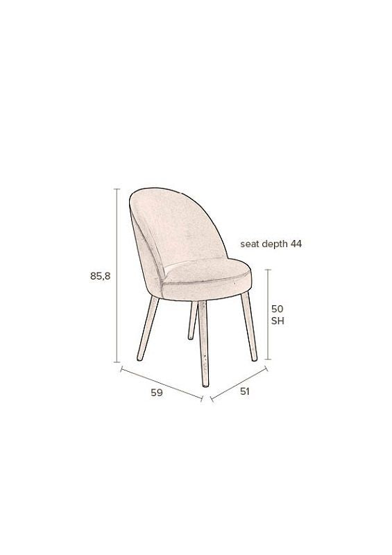 Dutchbone Barbara Dining Chair, bensin Velour