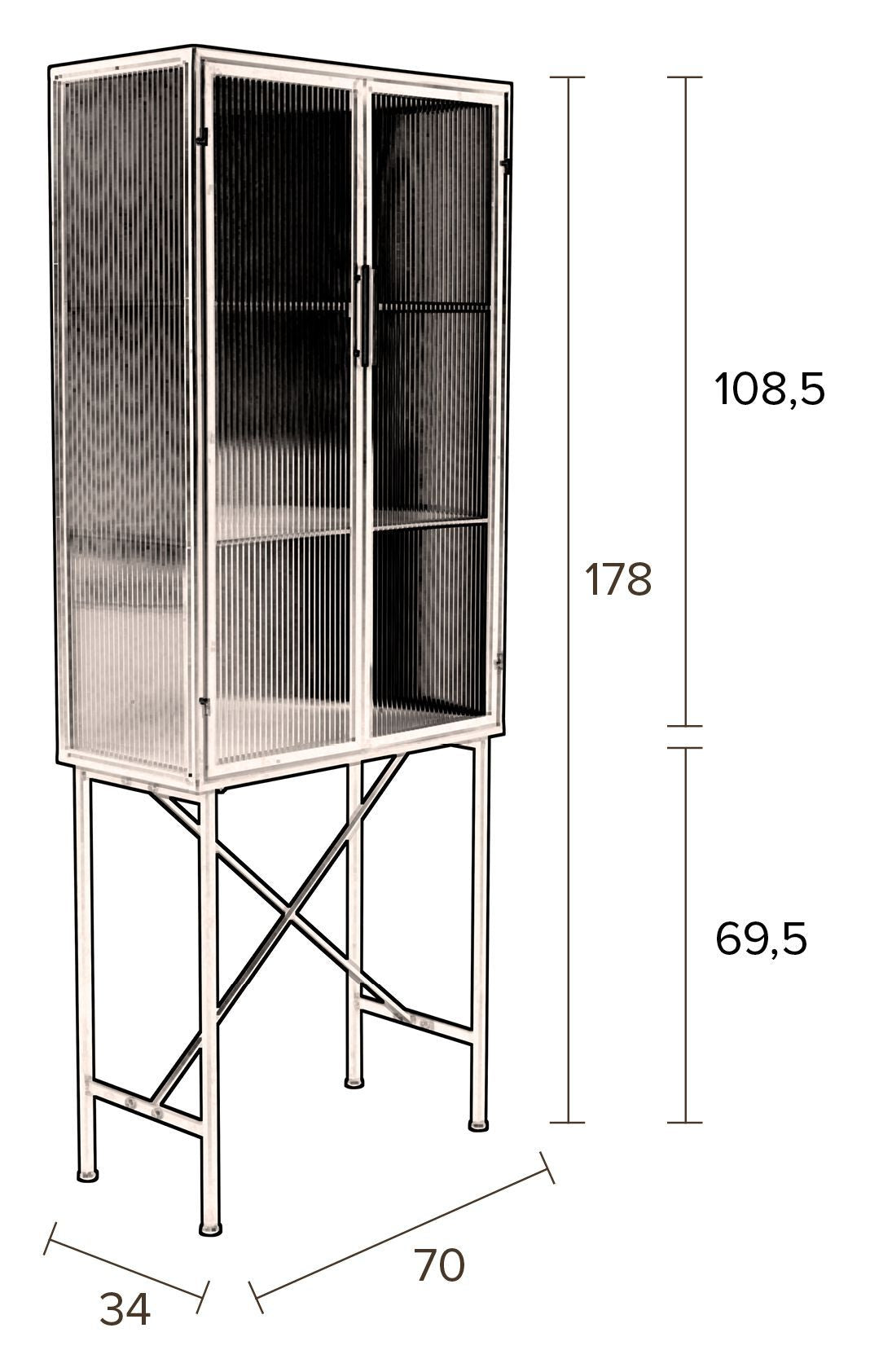 Dutchbone Boli Vitrine Cabinet - Jern