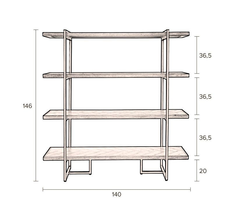 Dutchbone Class Shelf m/stålramme Acacia finér