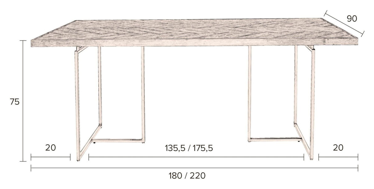 KLASSE Spisebord 180x90, Sort 