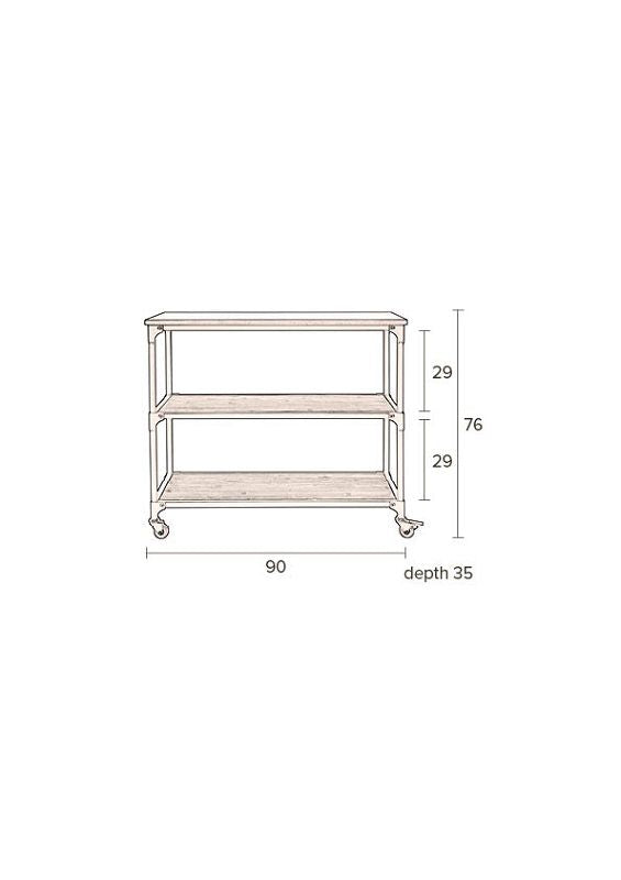 Dutchbone Consuela Roller Table, svart/grått